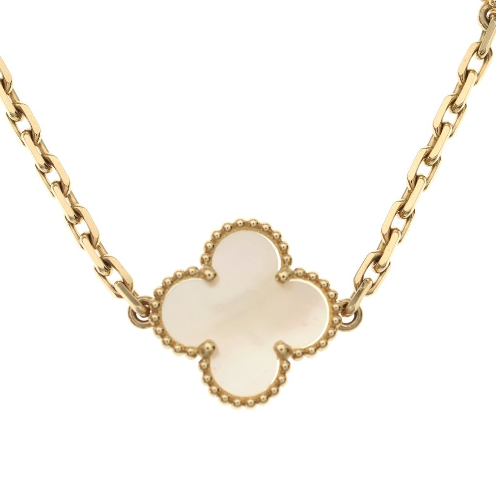 Van Cleef & Arpels(ヴァンクリーフアンドアーペル) ヴィンテージアルハンブラ 10Pモチーフ マザーオブパール ネックレス Au750YG イエローゴールド VCARA42800 レディース