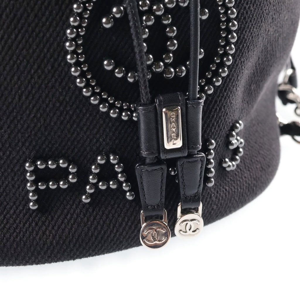 CHANEL(シャネル) ドーヴィル ドローストリング 巾着ショルダーバッグ キャンバス ブラック AS1045 29番台 レディース