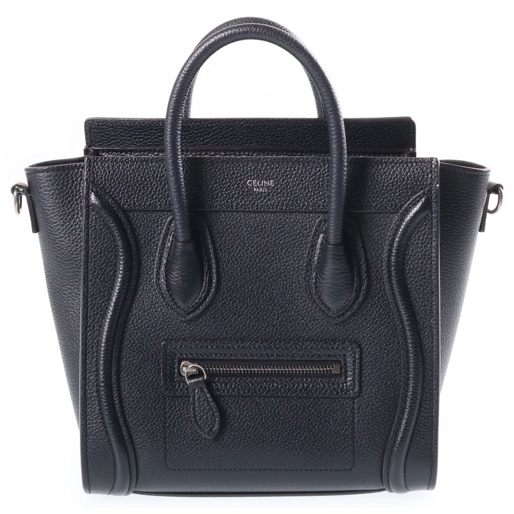 CELINE(セリーヌ) ラゲージ ナノショッパー ハンドバッグ ショルダーバッグ 2WAYバッグ ブラック レザー189243DRU レディース