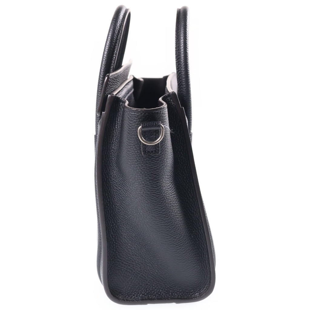 CELINE(セリーヌ) ラゲージ ナノショッパー ハンドバッグ ショルダーバッグ 2WAYバッグ ブラック レザー189243DRU レディース