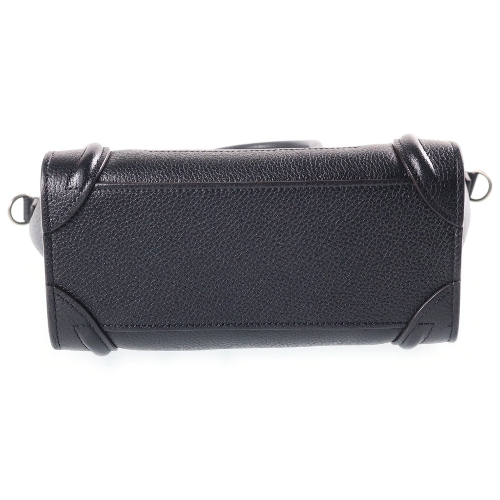 CELINE(セリーヌ) ラゲージ ナノショッパー ハンドバッグ ショルダーバッグ 2WAYバッグ ブラック レザー189243DRU レディース
