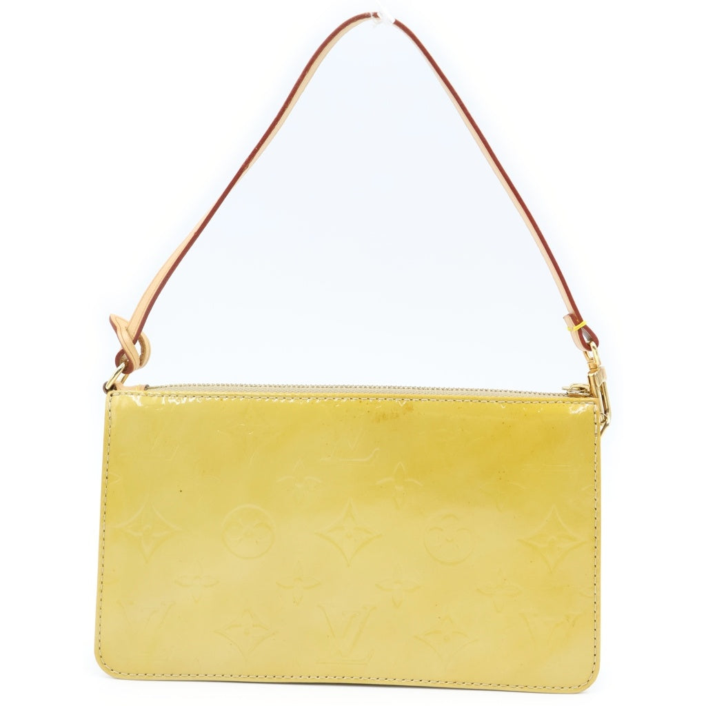 LOUIS VUITTON(ルイヴィトン) モノグラム ヴェルニ レキシントン アクセサリーポーチ ハンドバッグ イエロー パテント M91058 レディース