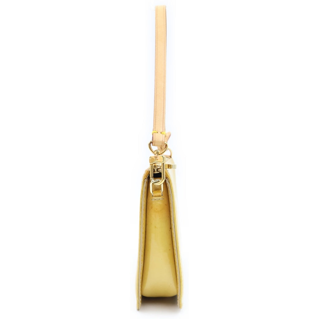 LOUIS VUITTON(ルイヴィトン) モノグラム ヴェルニ レキシントン アクセサリーポーチ ハンドバッグ イエロー パテント M91058 レディース