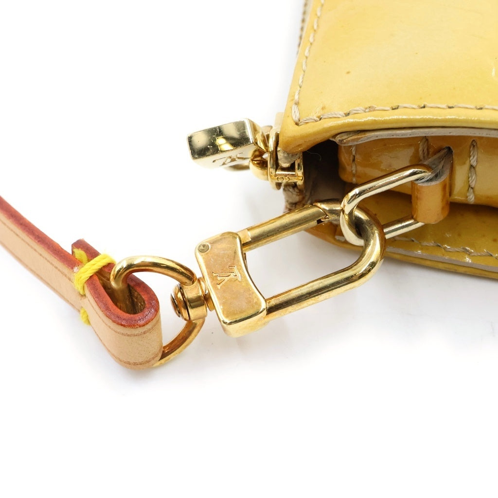 LOUIS VUITTON(ルイヴィトン) モノグラム ヴェルニ レキシントン アクセサリーポーチ ハンドバッグ イエロー パテント M91058 レディース