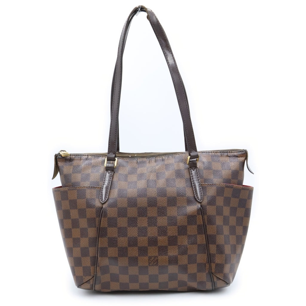 LOUIS VUITTON(ルイヴィトン) ダミエ トータリーPM ハンドバッグ トートバッグ ブラウン レザー×PVC N41282 ゴールド金具 レディース