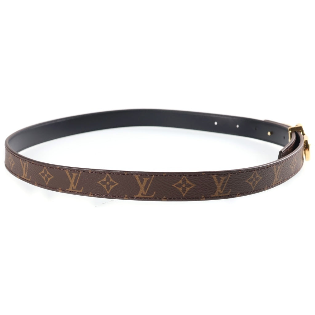 LOUIS VUITTON(ルイヴィトン) ベルト・LV サークル プライム 20MM リバーシブル レザーベルト ブラウン×ブラック PVC 75/30 M0510V ゴールド金具 レディース
