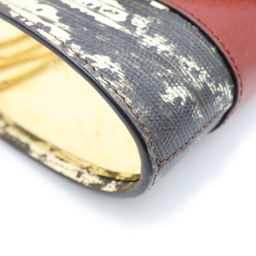 Chloe(クロエ) アビーロック 2WAYハンドバッグ チェーンショルダーバッグ レザー ゴールド金具 ボルドー/グレー レディース