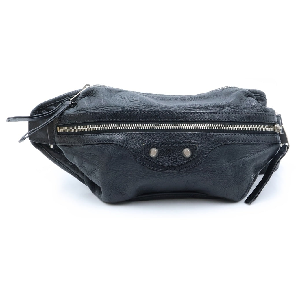 BALENCIAGA(バレンシアガ) ネオリフト ウエストバッグ ボディバッグ ショルダーバッグ ブラック レザー 341628 シルバー金具