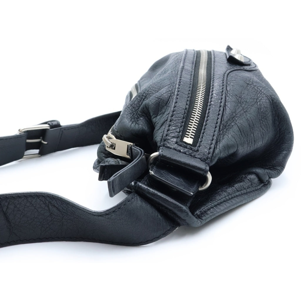 BALENCIAGA(バレンシアガ) ネオリフト ウエストバッグ ボディバッグ ショルダーバッグ ブラック レザー 341628 シルバー金具
