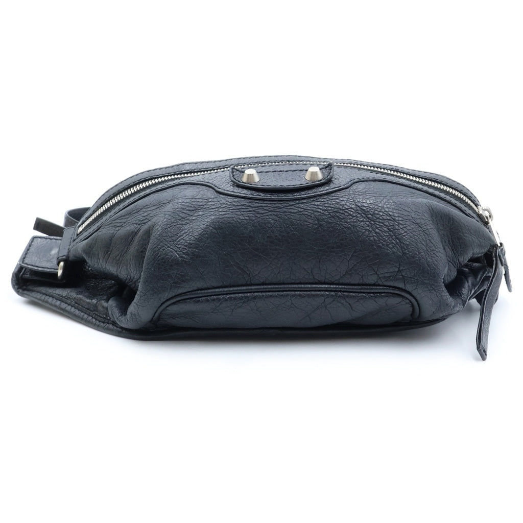 BALENCIAGA(バレンシアガ) ネオリフト ウエストバッグ ボディバッグ ショルダーバッグ ブラック レザー 341628 シルバー金具