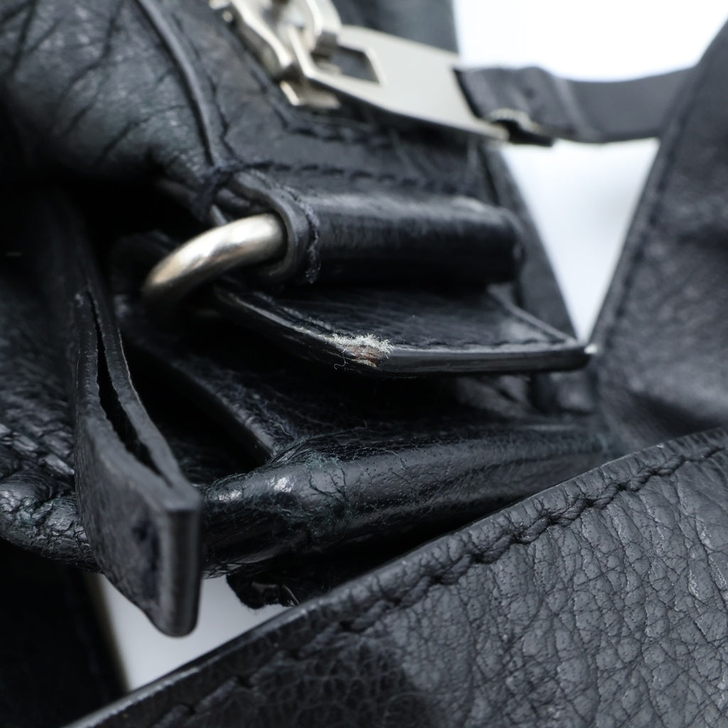 BALENCIAGA(バレンシアガ) ネオリフト ウエストバッグ ボディバッグ ショルダーバッグ ブラック レザー 341628 シルバー金具