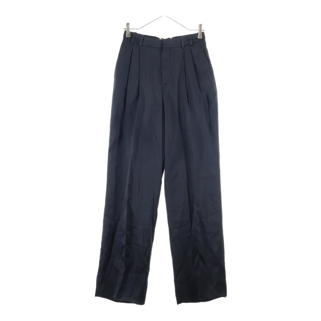 SAINT LAURENT PARIS(サンローランパリ) 24AW Straight-Leg Satin Trousers ストレートレッグ サテントラウザーズ スラックス パンツ ブラック 803599 レディース