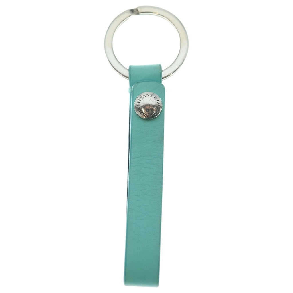 TIFFANY & Co.(ティファニー) レザーストラップ付きキーリング ティファニーブルー/シルバー レディース
