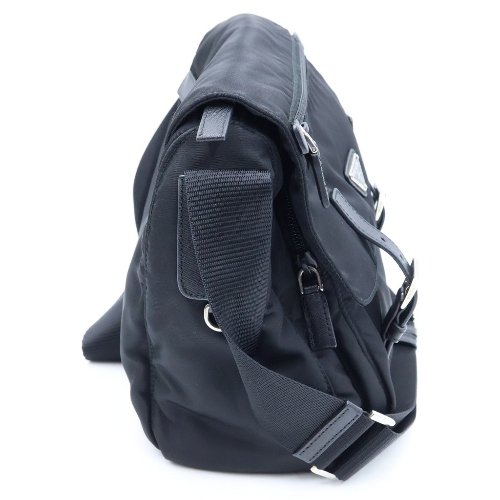 PRADA(プラダ) VELA SPORT ショルダーバッグ ナイロン サフィアーノレザー ブラック BT6671 レディース