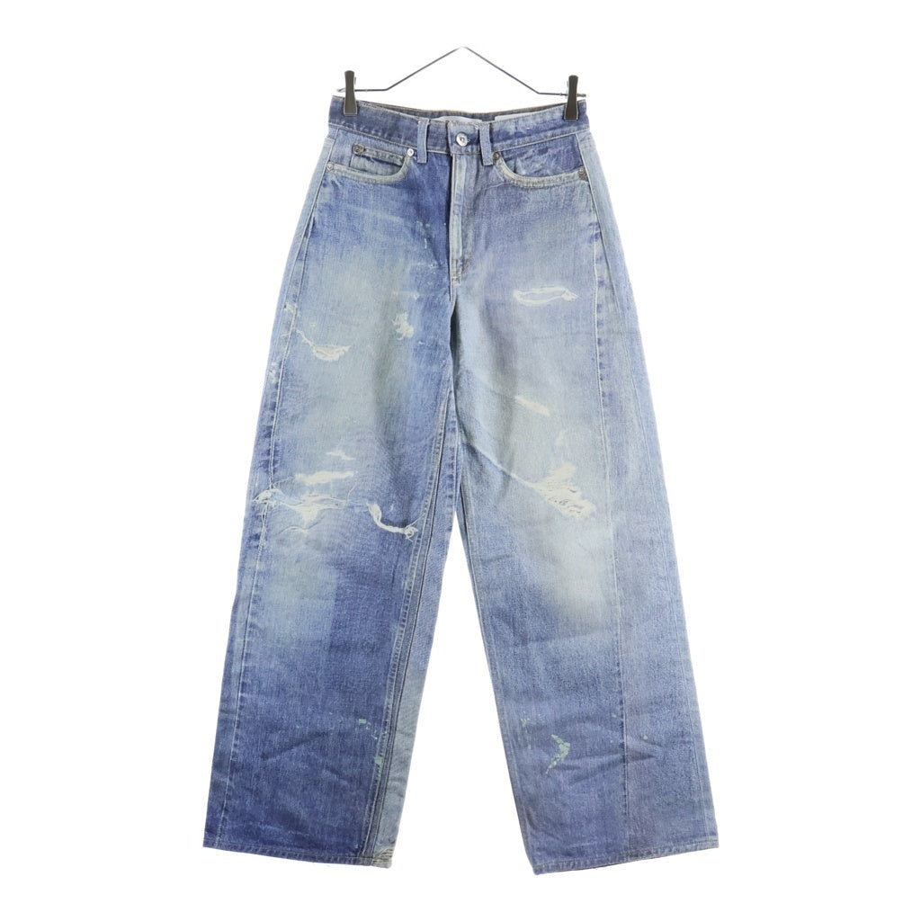 OUR LEGACY(アワーレガシー) 26AW FULL CUT DIGITAL DENIM PRINT フルカット 転写デニムパンツ ジーンズ ラバースケルトンパッチ インディゴ W4205TDD レディース