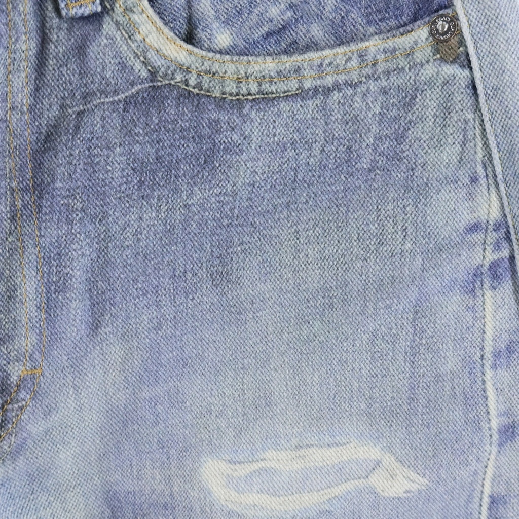 OUR LEGACY(アワーレガシー) 26AW FULL CUT DIGITAL DENIM PRINT フルカット 転写デニムパンツ ジーンズ ラバースケルトンパッチ インディゴ W4205TDD レディース
