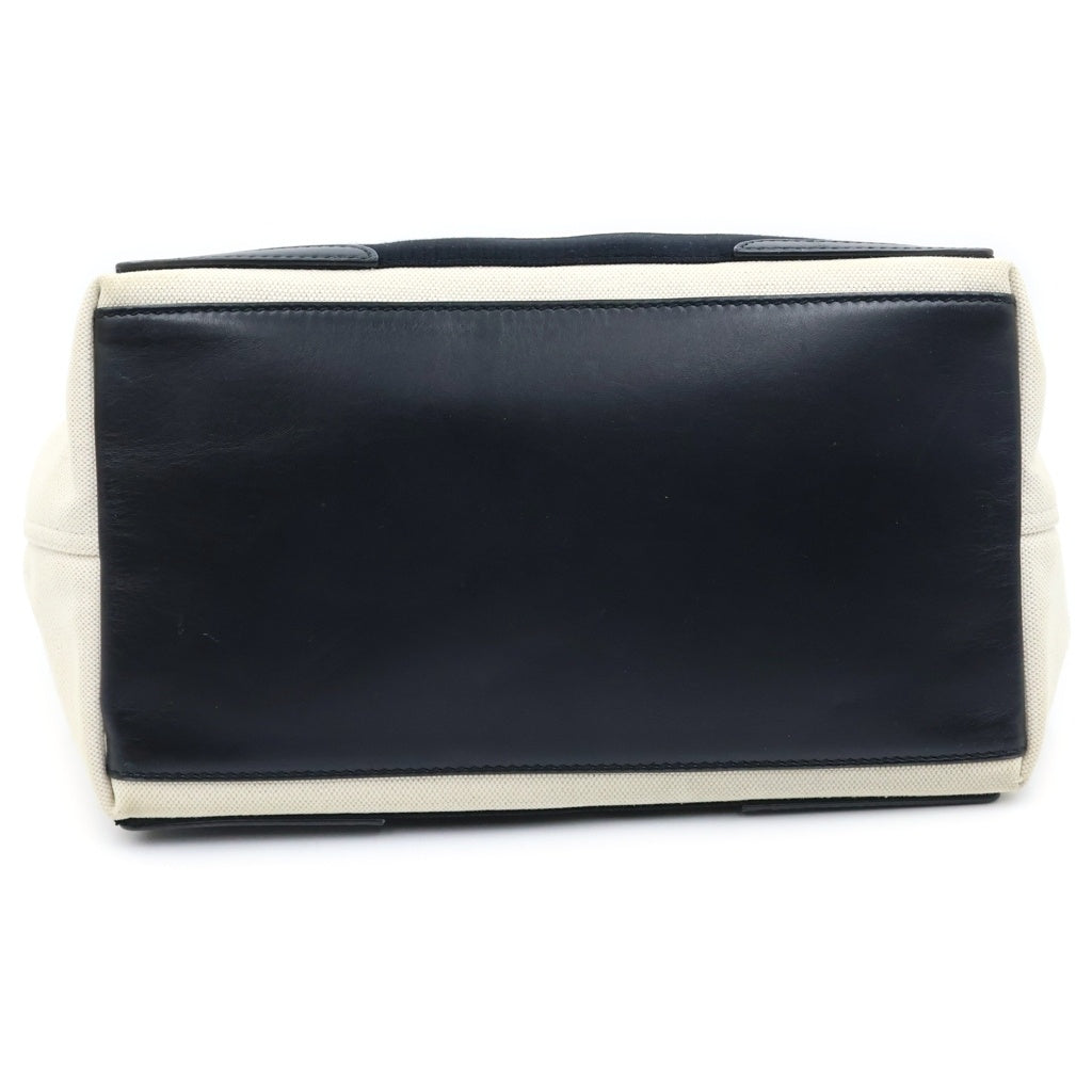 BALENCIAGA(バレンシアガ) ネイビーカバスS キャンバス×レザー トートバッグ ハンドバッグ ブラック/アイボリー 339933 レディース