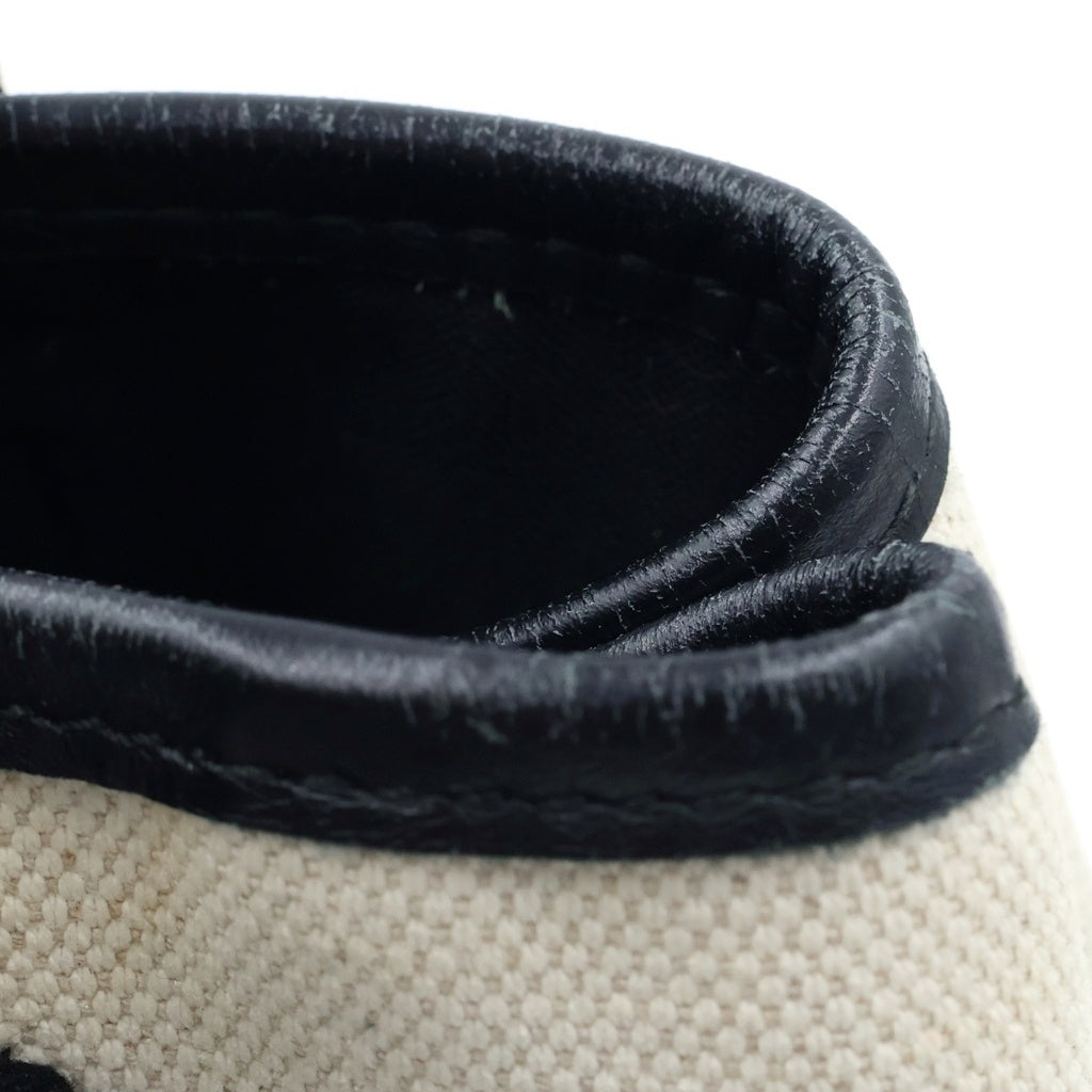 BALENCIAGA(バレンシアガ) ネイビーカバスS キャンバス×レザー トートバッグ ハンドバッグ ブラック/アイボリー 339933 レディース