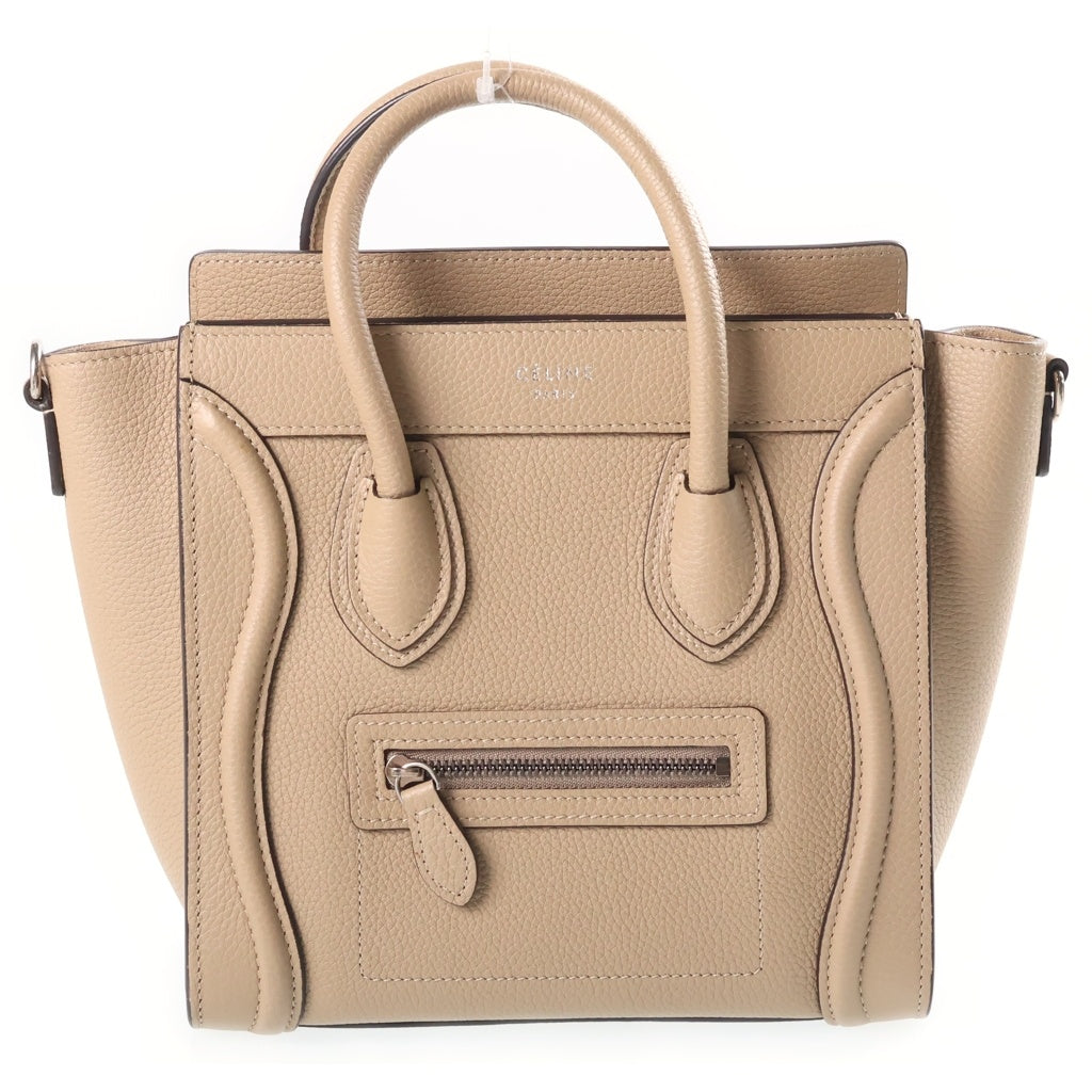 CELINE(セリーヌ) ラゲージ ナノ ショッパーレザー 2WAY ハンドバッグ ショルダーバッグ ベージュ 168243LUG レディース