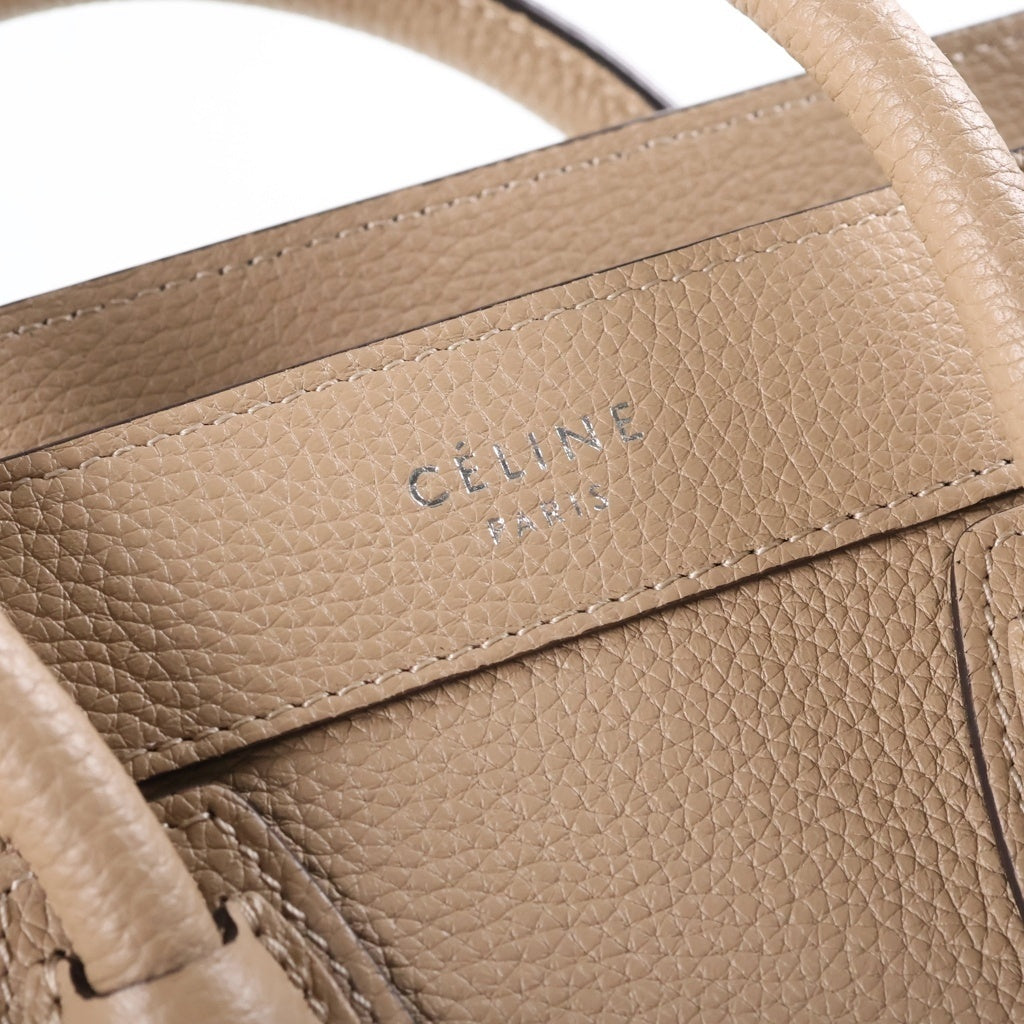 CELINE(セリーヌ) ラゲージ ナノ ショッパーレザー 2WAY ハンドバッグ ショルダーバッグ ベージュ 168243LUG レディース