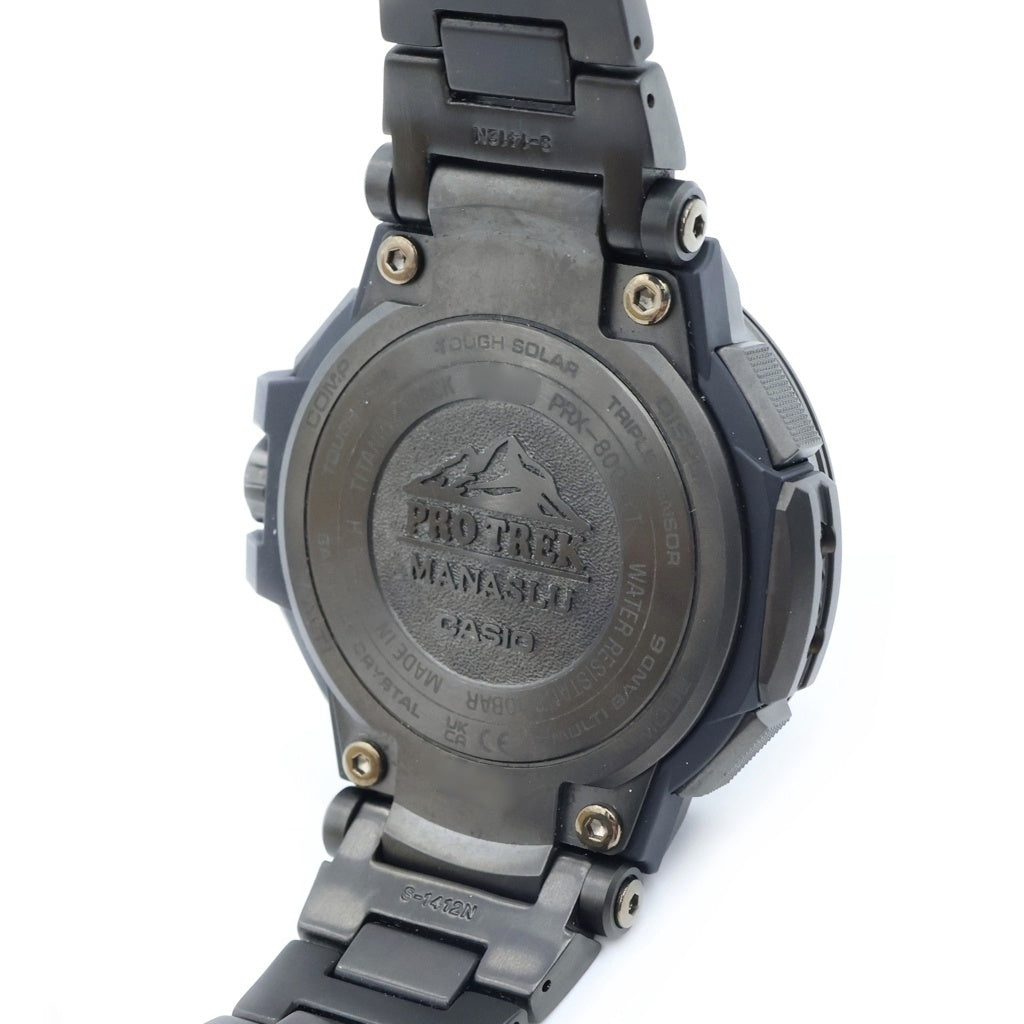 CASIO(カシオ) プロトレック 黒文字盤 チタニウム 電波ソーラー 腕時計 ブラック PRX-8000YT