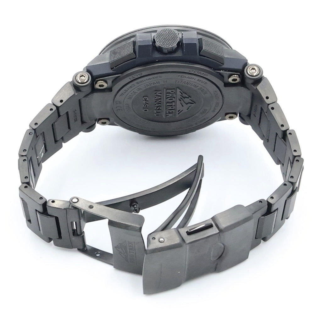 CASIO(カシオ) プロトレック 黒文字盤 チタニウム 電波ソーラー 腕時計 ブラック PRX-8000YT