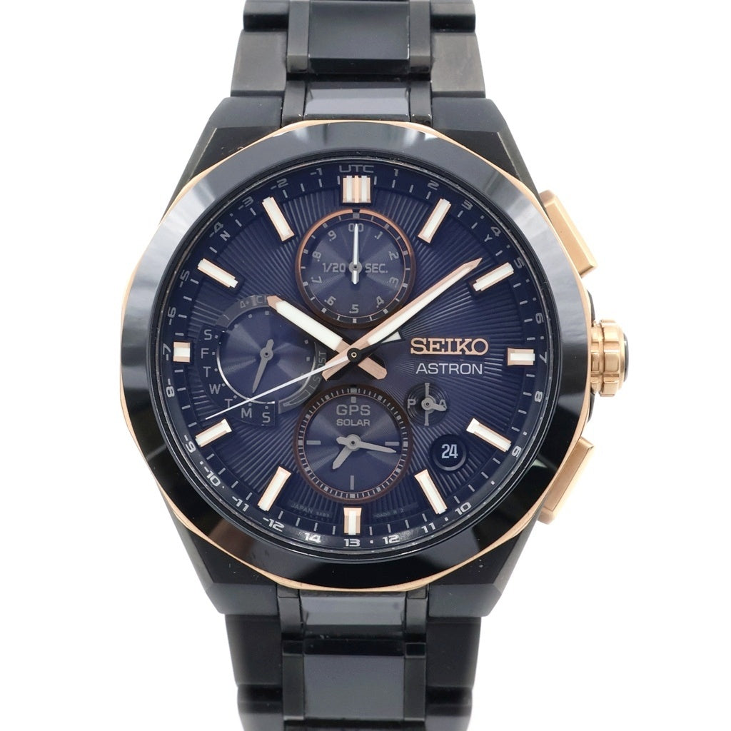 SEIKO(セイコー) アストロン ネクスター 100周年記念モデル 黒文字盤 チタニウム セラミック GPSソーラー 腕時計 ブラック SBXC158/5X83-0AD0