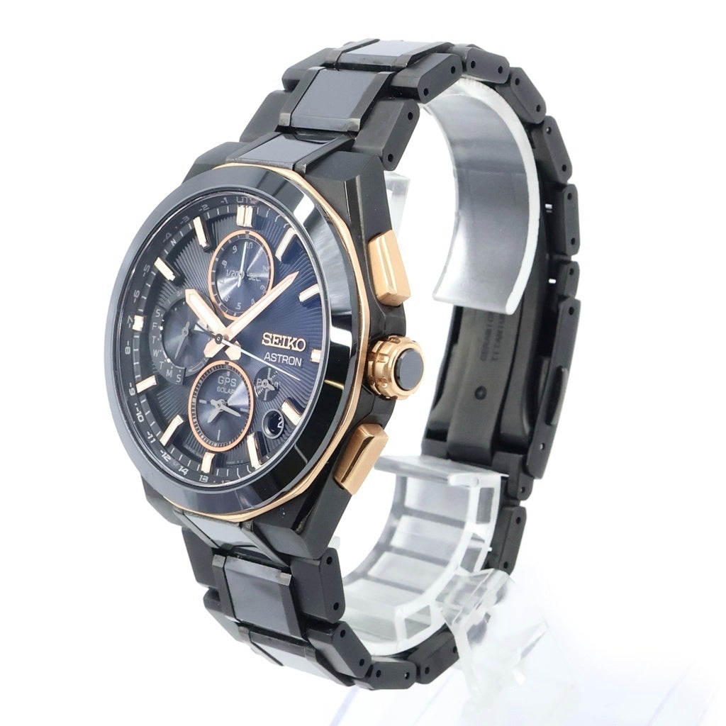 SEIKO(セイコー) アストロン ネクスター 100周年記念モデル 黒文字盤 チタニウム セラミック GPSソーラー 腕時計 ブラック SBXC158/5X83-0AD0