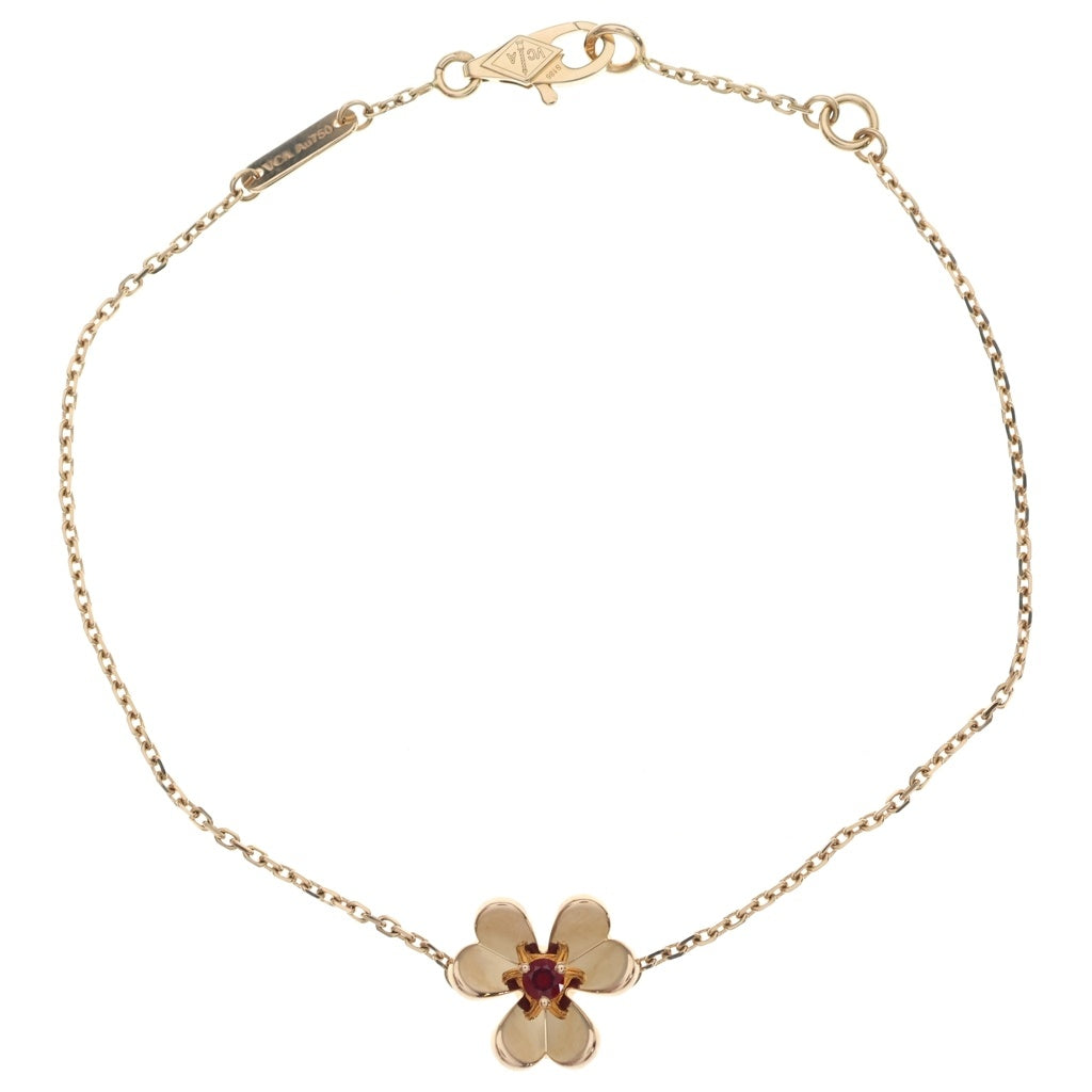 Van Cleef & Arpels(ヴァンクリーフアンドアーペル) フリヴォル ミニ 1Pルビー チェーンブレスレット ピンクゴールド Au750PG VCARP7S900 レディース