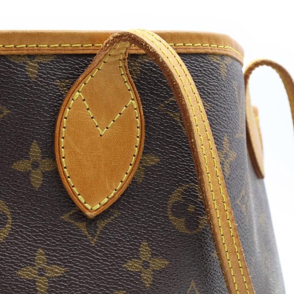 LOUIS VUITTON(ルイヴィトン) モノグラム ネヴァーフルPM トートバッグ ハンドバッグ ブラウン レザー×PVC M40155 ゴールド金具 レディース