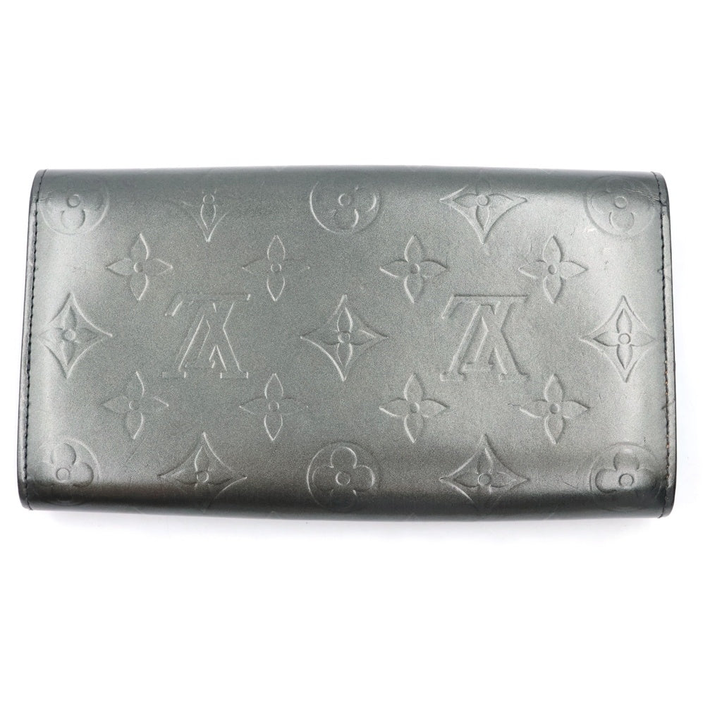 LOUIS VUITTON(ルイヴィトン) モノグラムマット ポルトフォイユサラ ロングウォレット 長財布 カードケース メタリックグレー レザー M65142 レディース