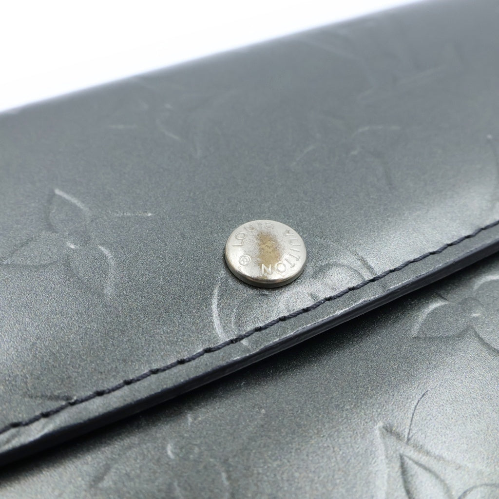 LOUIS VUITTON(ルイヴィトン) モノグラムマット ポルトフォイユサラ ロングウォレット 長財布 カードケース メタリックグレー レザー M65142 レディース