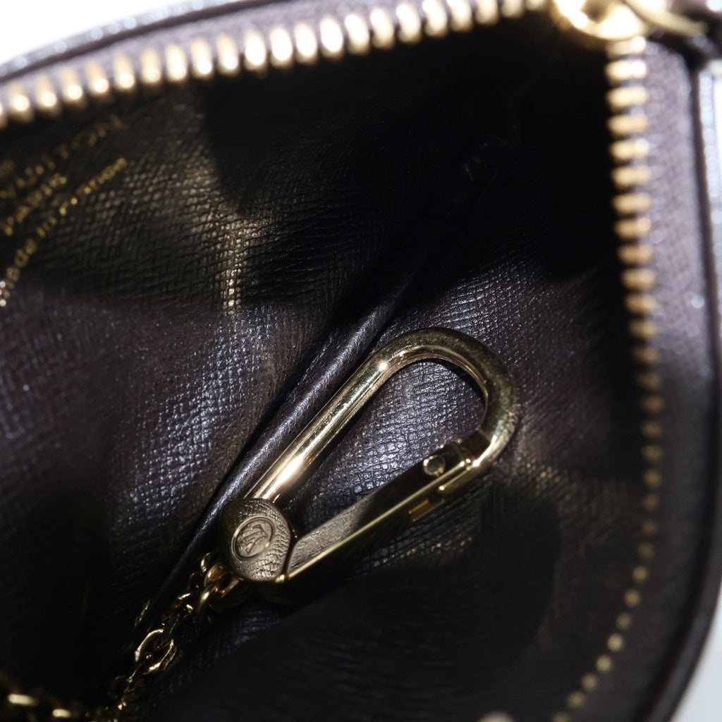 LOUIS VUITTON(ルイヴィトン) モノグラムミニラン ポシェットクレ バッグチャーム 小物入れ ポーチ ブラウン キャンバス M62994 ゴールド金具