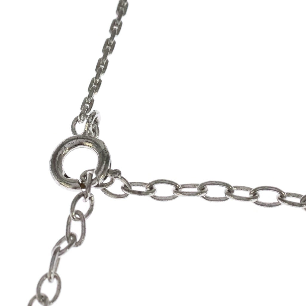Christian Dior(クリスチャンディオール) カラーラインストーン ネックレス ペンダント チェーン シルバー×グリーン レディース
