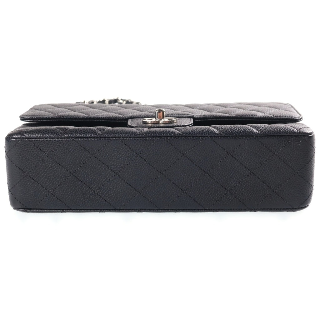 CHANEL(シャネル) マトラッセ25 チェーンショルダー Wフラップ Wチェーン ブラック キャビアスキン シルバー金具 A01112 シールあり 13番台 レディース