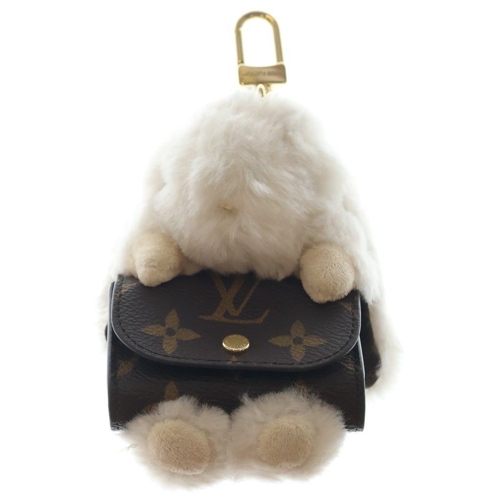 LOUIS VUITTON(ルイヴィトン) バッグチャーム・LV キュート バニー イヤホンケース 小物入れ モノグラム フェイクファー M03230 ゴールド金具 レディース