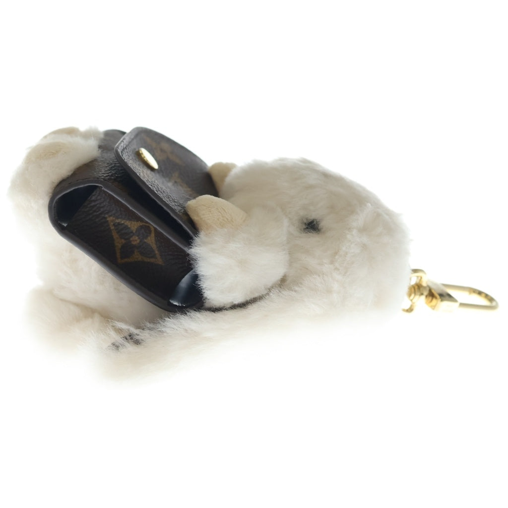 LOUIS VUITTON(ルイヴィトン) バッグチャーム・LV キュート バニー イヤホンケース 小物入れ モノグラム フェイクファー M03230 ゴールド金具 レディース