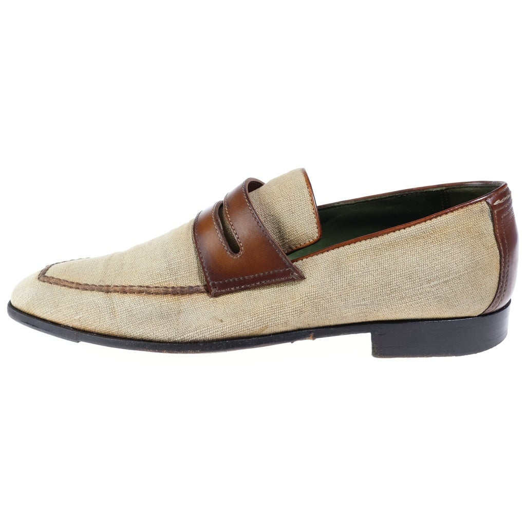 Berluti(ベルルッティ) アンディ ローファー ビジネスシューズ ブラウン×ベージュ キャンバス×レザー #6 1/2