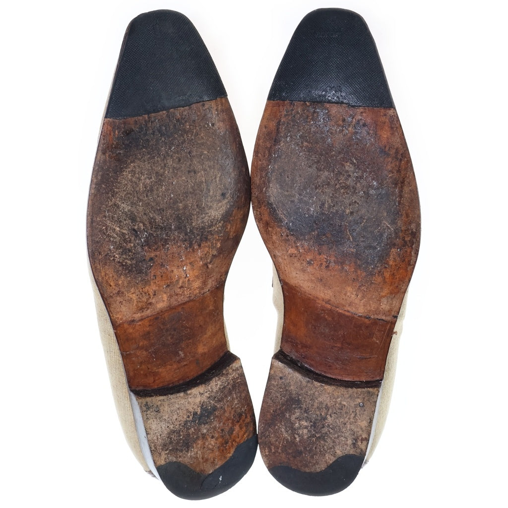 Berluti(ベルルッティ) アンディ ローファー ビジネスシューズ ブラウン×ベージュ キャンバス×レザー #6 1/2