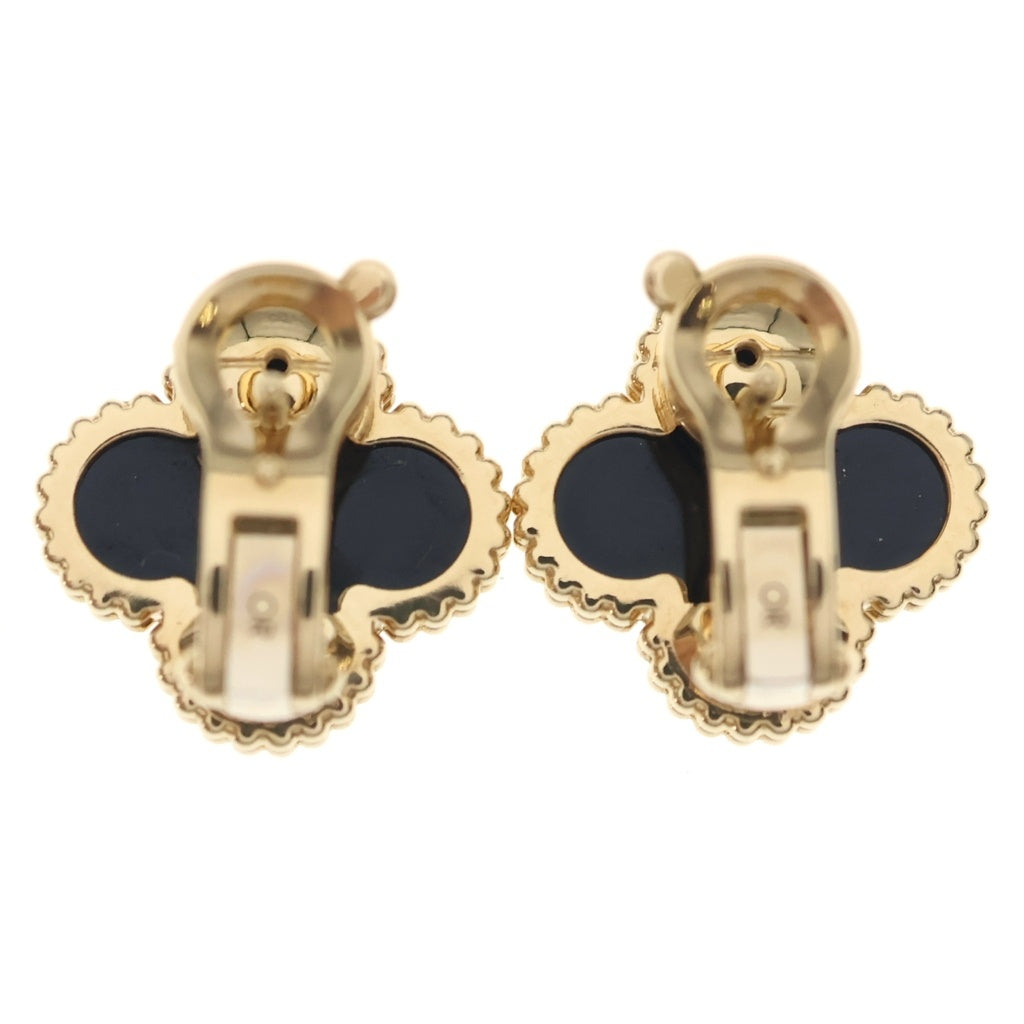 Van Cleef & Arpels(ヴァンクリーフアンドアーペル) ヴィンテージアルハンブラ オニキス ピアス ゴールド×ブラック Au750YG VCARA44200 レディース