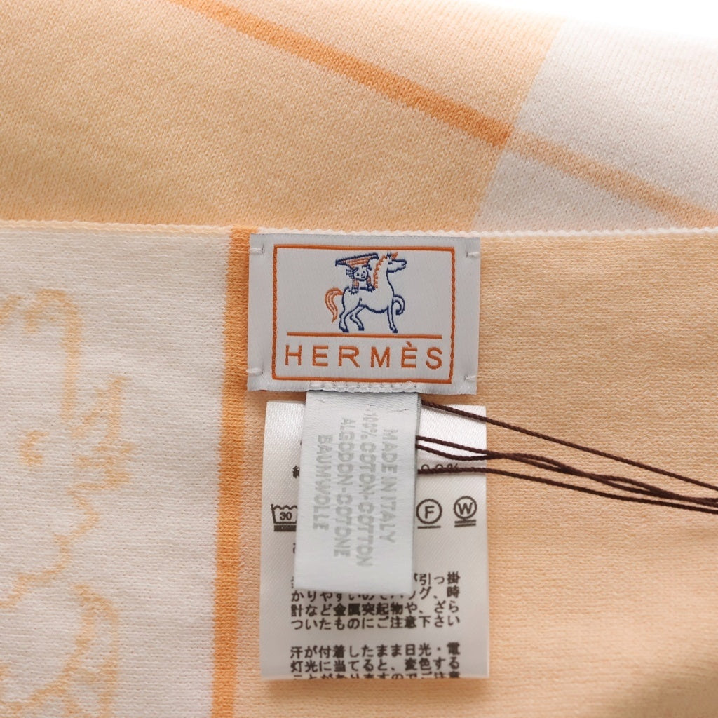 HERMES(エルメス) ブランケット アダダ ピンク オレンジ シルク 100×70