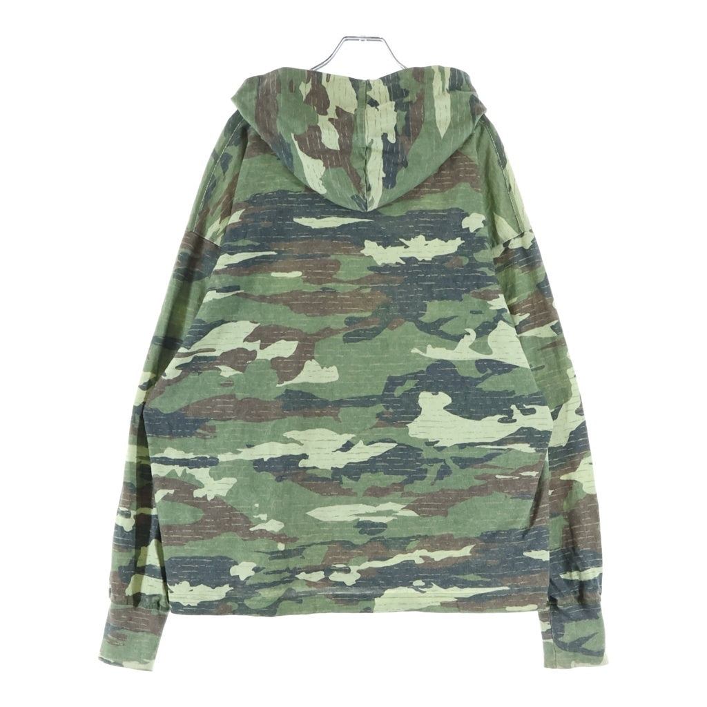 Acne Studios(アクネ ストゥディオズ) 24SS CAMOUFLAGE HOODIE SWEATSHIRT カモフラージュ ロゴラインストーンパーカー プルオーバーフーディー グリーン FN-MN-SWEA000360
