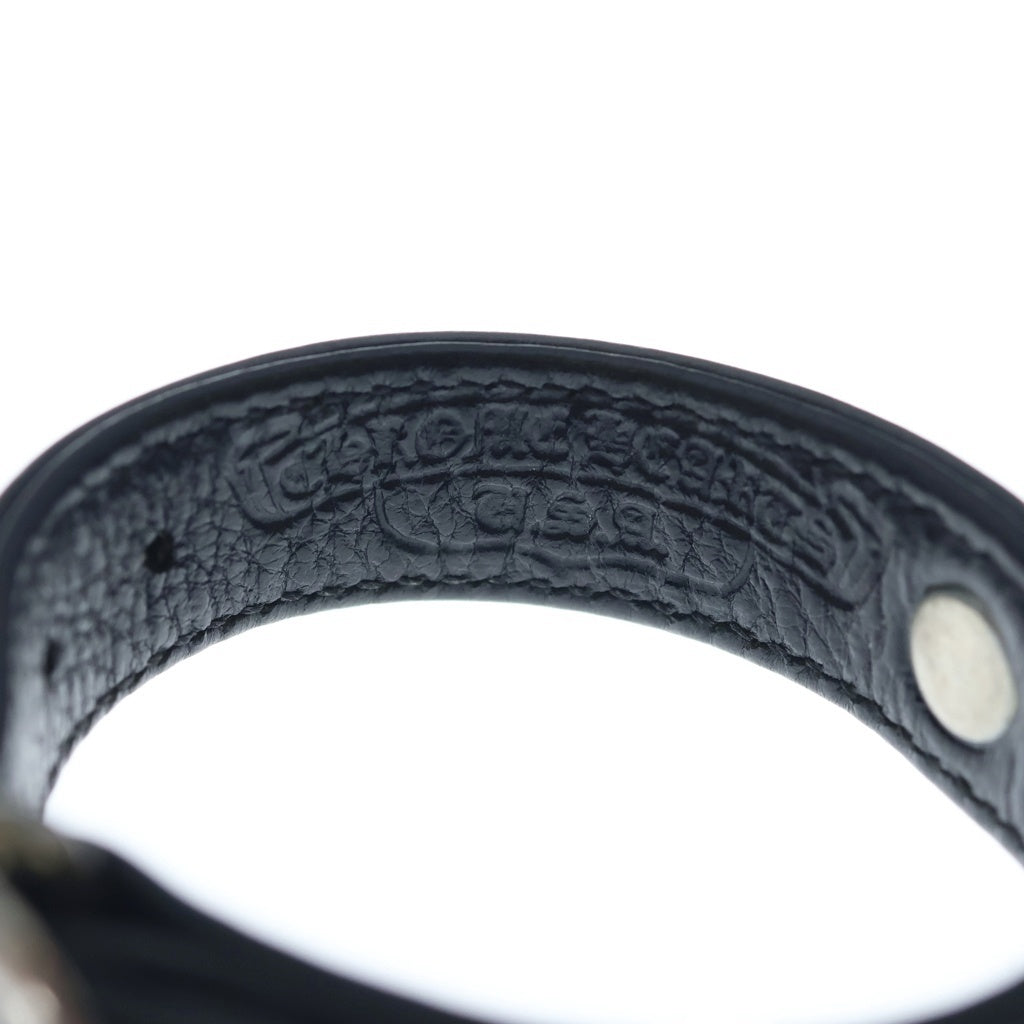 CHROME HEARTS(クロムハーツ) GUNSLINGER ガンスリンガー クロスボール レザーブレスレット ブラック/シルバー BCA146