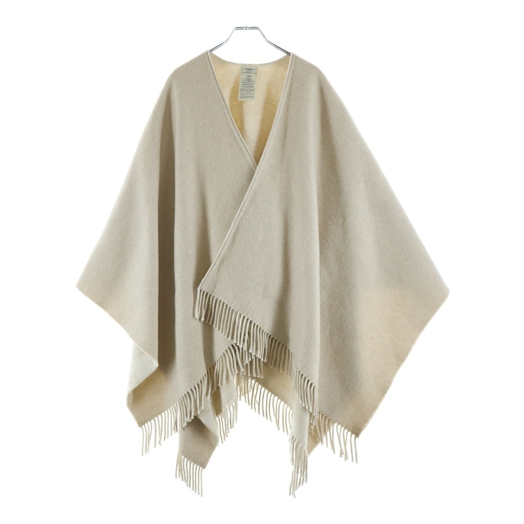 FENDI(フェンディ) Reversible Wool and Cashmere Poncho リバーシブル ウール カシミヤポンチョ ケープ FFモノグラム ベージュ FXX715 レディース