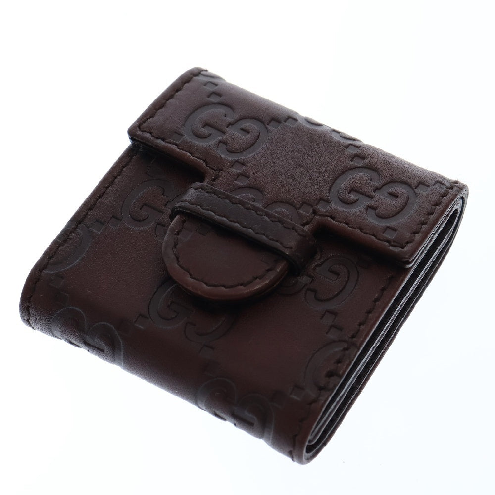 GUCCI(グッチ) 置き時計 トラベルウォッチ 黒文字盤 SS×レザー/QZ ステンレス クォーツ 200 グッチシマ ブラウン