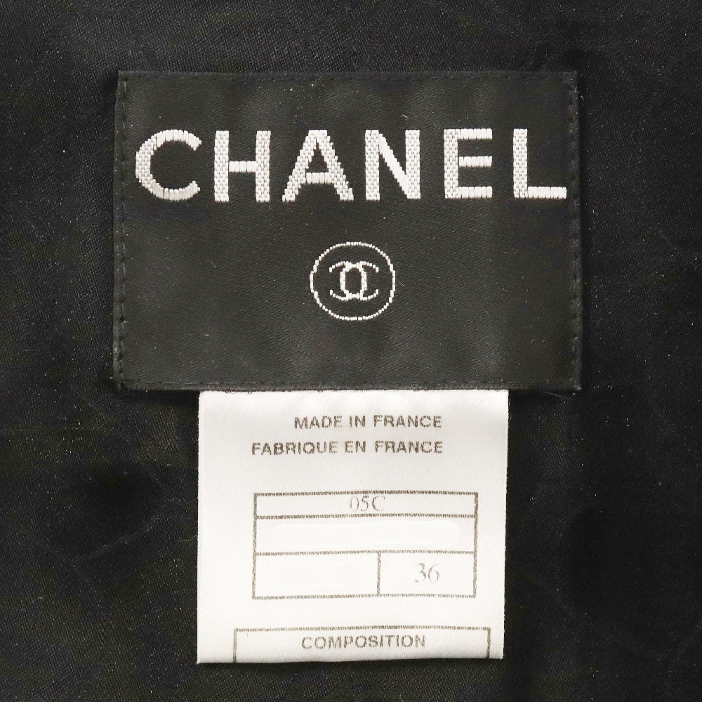 CHANEL(シャネル) ココマーク ツイード テーラード ジャケット エンブレム ブラック ウール 05C 36サイズ