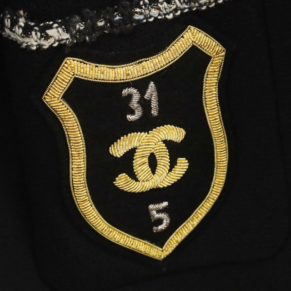 CHANEL(シャネル) ココマーク ツイード テーラード ジャケット エンブレム ブラック ウール 05C 36サイズ