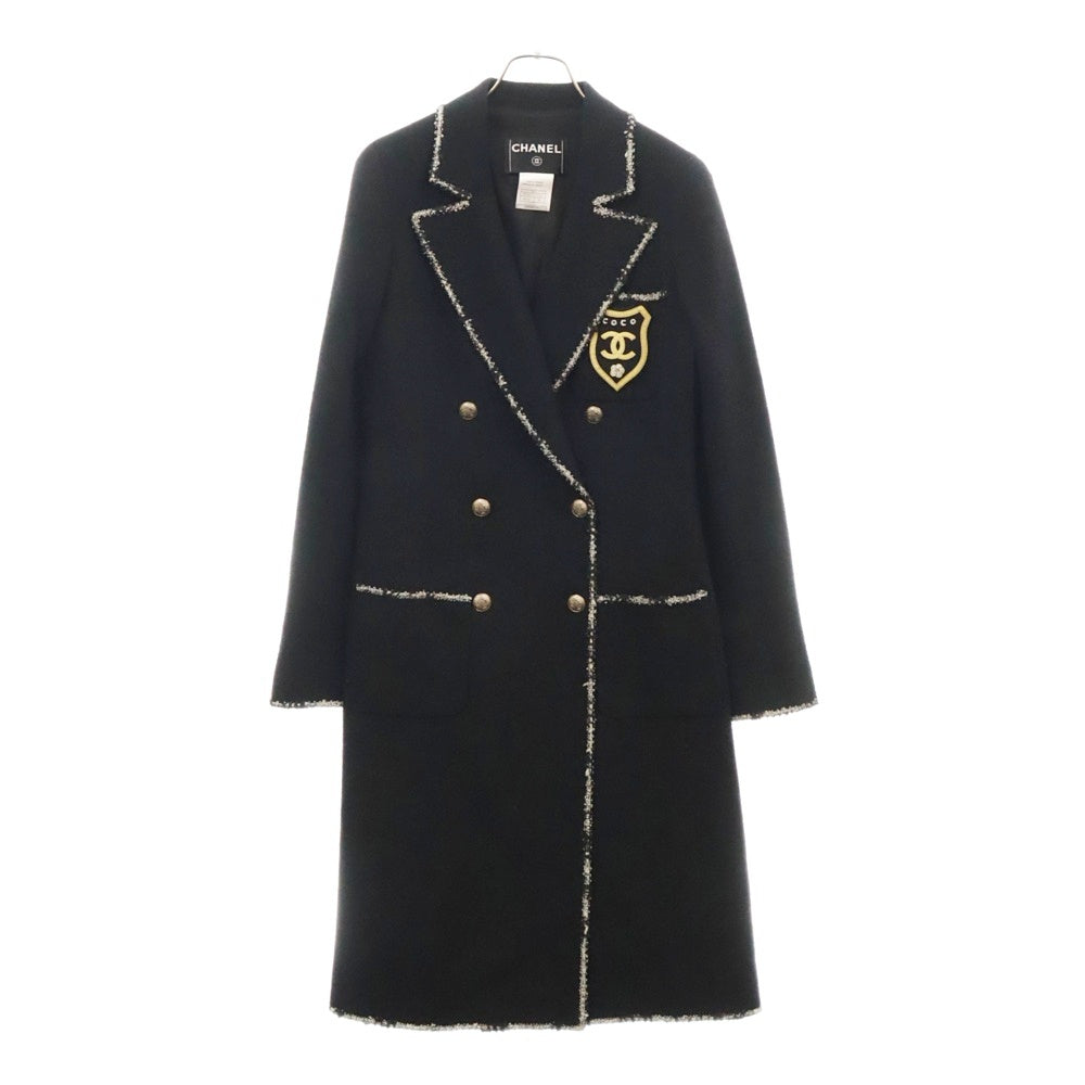 CHANEL(シャネル) ツイード コート エンブレム アウター ココマーク ブラック 05C 36サイズ