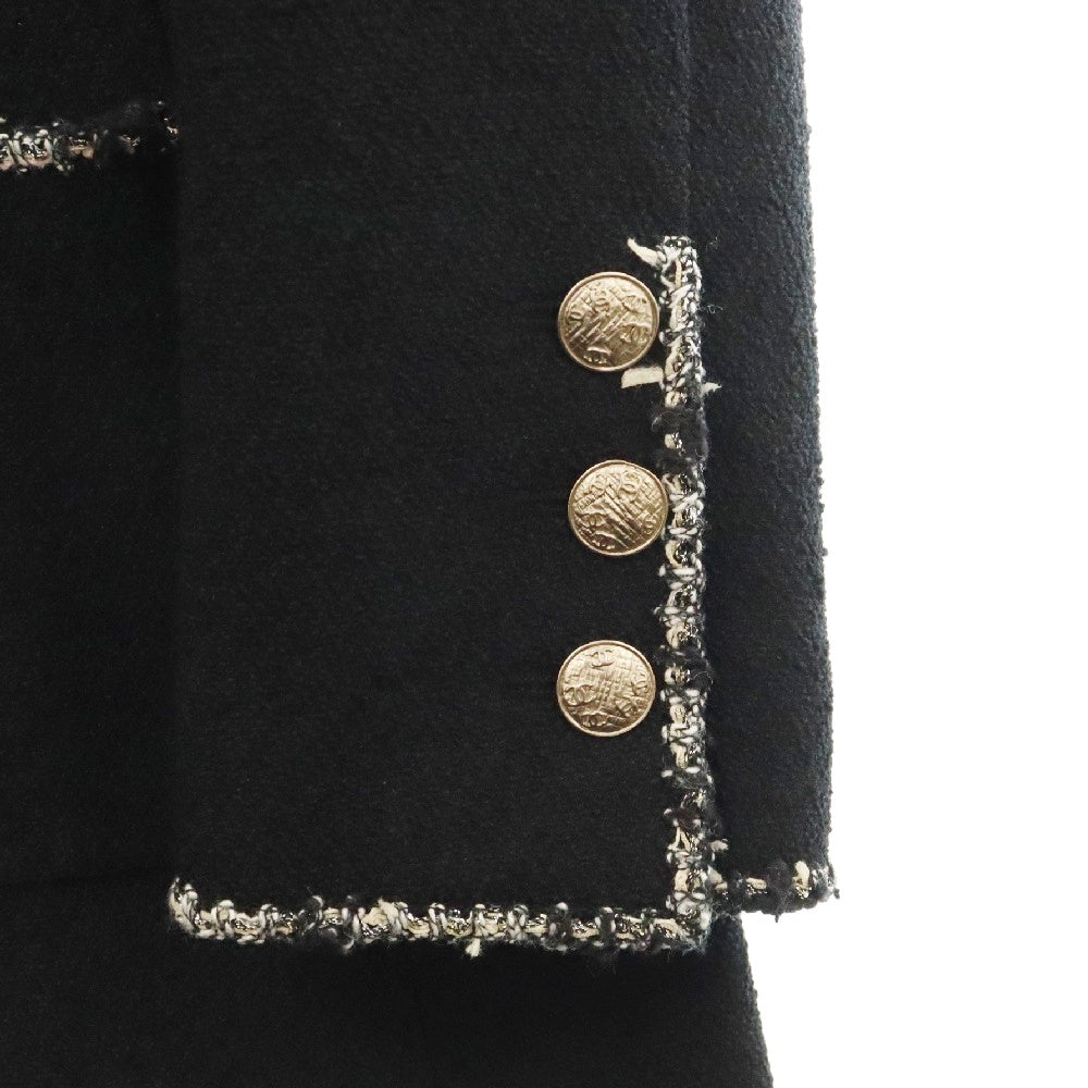 CHANEL(シャネル) ツイード コート エンブレム アウター ココマーク ブラック 05C 36サイズ