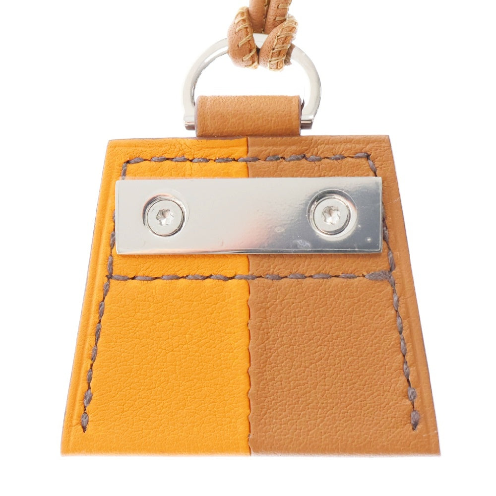 HERMES(エルメス) モンプティケリーPM ネックレス ゴールド×オレンジ スイフト シルバー金具 チャーム アクセサリー